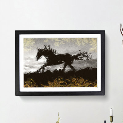 Galloping Horse in Abstract - Picture Frame Painting Print