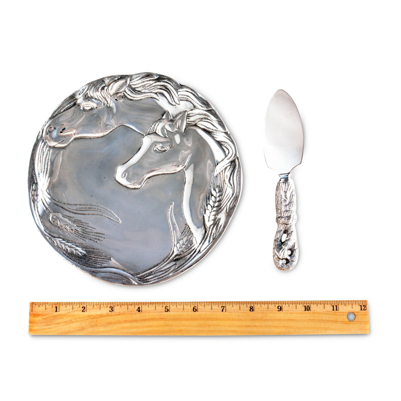 Equestrian Aluminum Horse Plate with Triangular Server