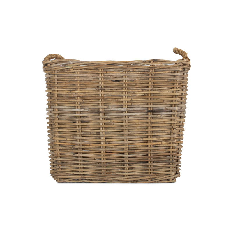 Angie Rattan Log Carrier Basket, 45cm x 52cm W x 52cm D