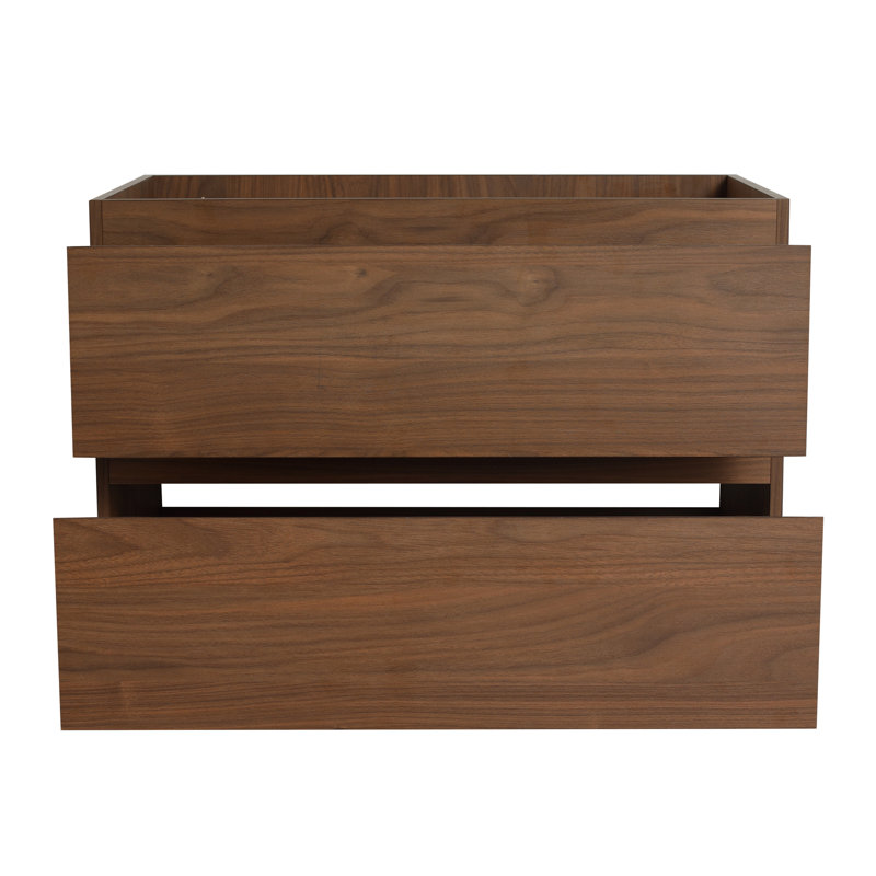 Meuble-lavabo 30 po avec lavabo en céramique - 2 tiroirs à fermeture en douceur, fixation murale attrayante, 30"