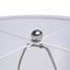 Lampe de table ronde argentée avec abat-jour en tissu blanc (ampoule non incluse)