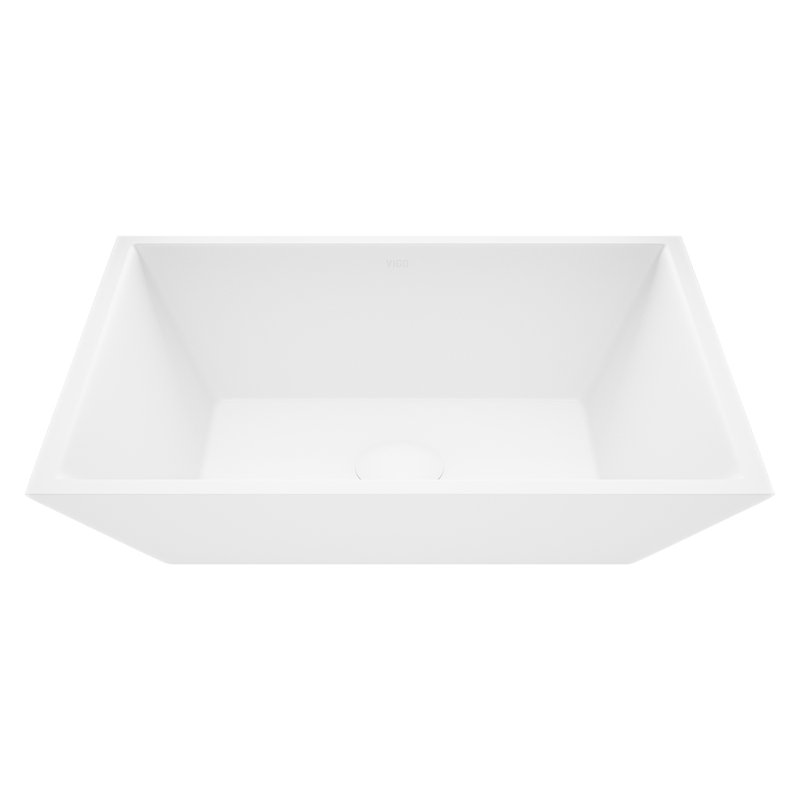 Vinca 18" L x 14" W x 5" H Matte White Handmade Rectangular Vessel Bathroom Sink