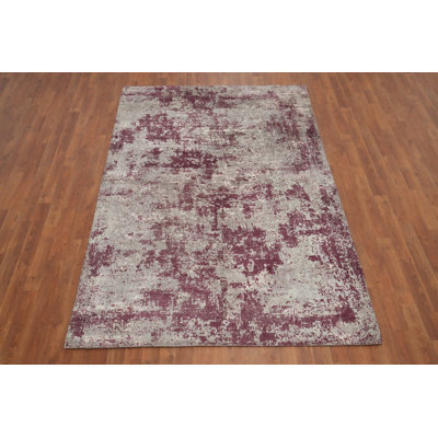 Distressed Look Abstract Area Rug 5x8