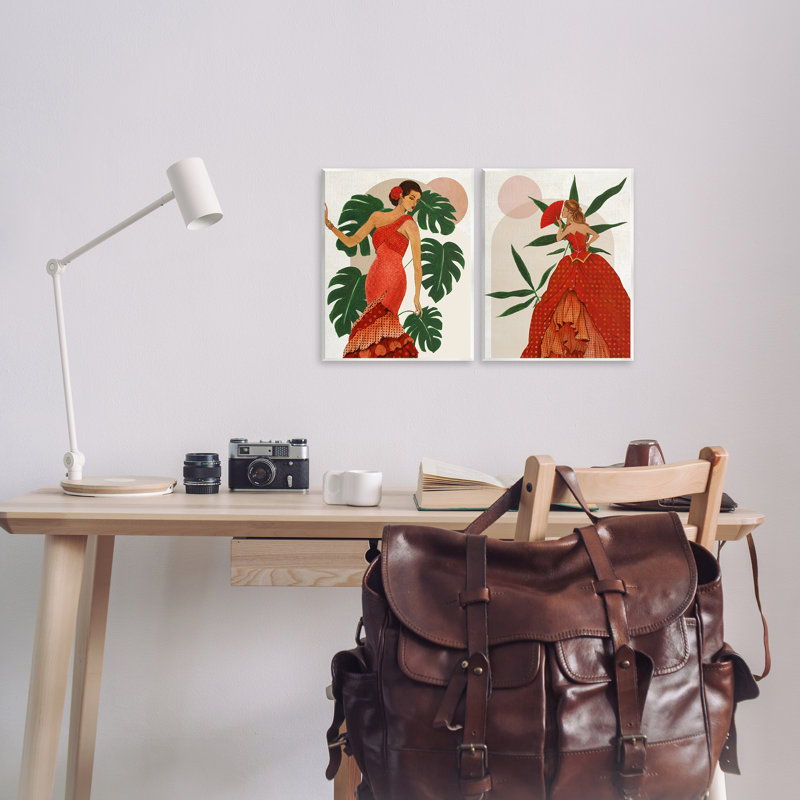  «Tropical Fashionistas in Red», art mural par Janet Tava