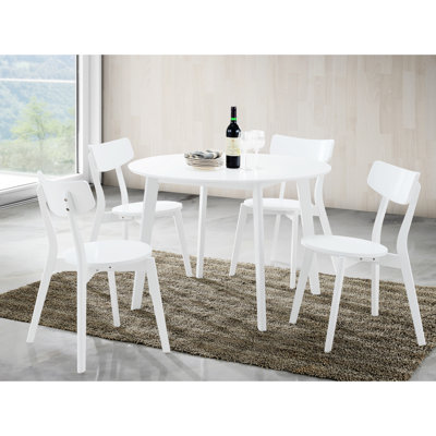 Table de salle à manger contemporaine blanche - ronde avec matériaux l 41,7 po x P 28,83 po pour un bois élégant et fonctionnel