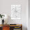 «Charlotte Minimal Urban Blueprint Map» par Hubert Roguski, reproduction d'art graphique sur toile