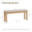 Banc de salle à manger en bois massif Addisin avec coussin en lin amovible-82527771-79672749