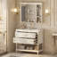 Meuble-lavabo de 36 po avec armoire à pharmacie, armoire à miroir moderne avec tablette réglable, armoire de rangement pour salle de bain à 4 tiroirs, armoire de rangement pour cadre de salle de bain en bois massif-101092048