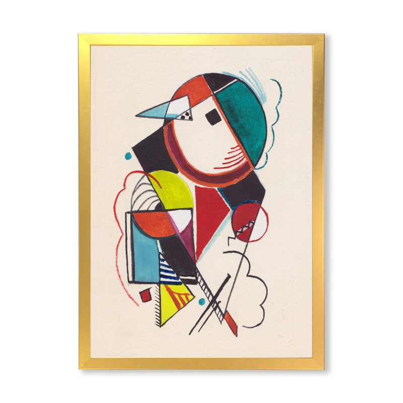 «Colored Geometric Abstract Compositions II», reproduction de cadre photo sur toile, Encadrement doré