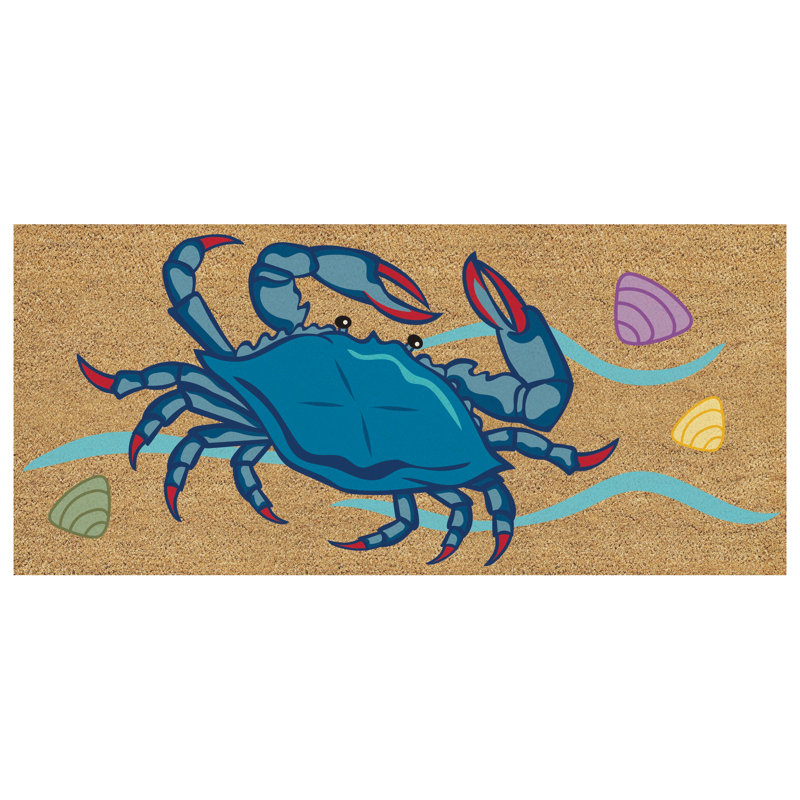 Tapis bleu crabe bleu