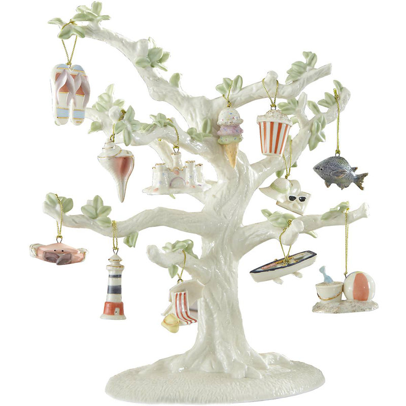 ORNAMENT TREES Summer 12-Piece Mini Ornament & Tree Set