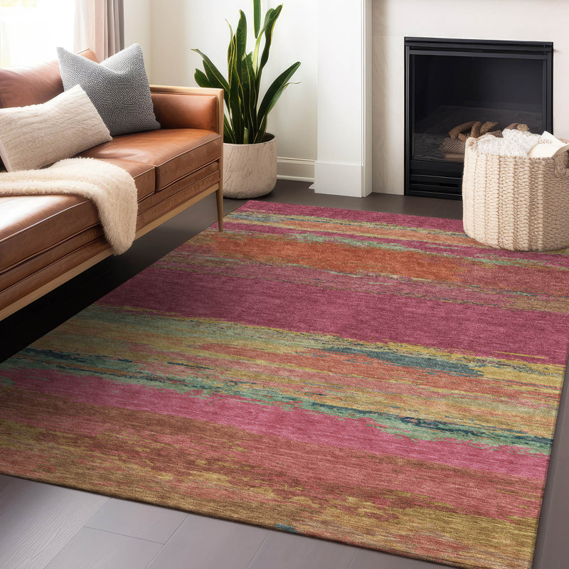 Tapis intérieur / extérieur rose Karvoun , 5' x 7'6"