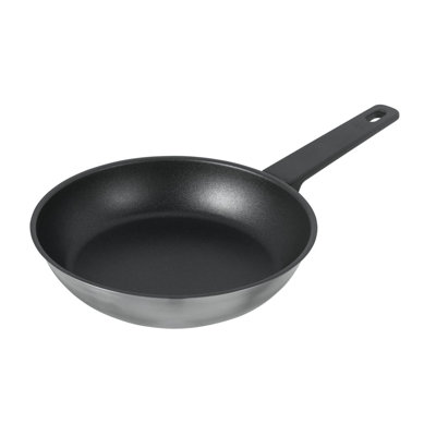 Kuhn Rikon Locarno Swiss Made Brushed Stainless Steel Non-Stick Induction Safe Frying Pan