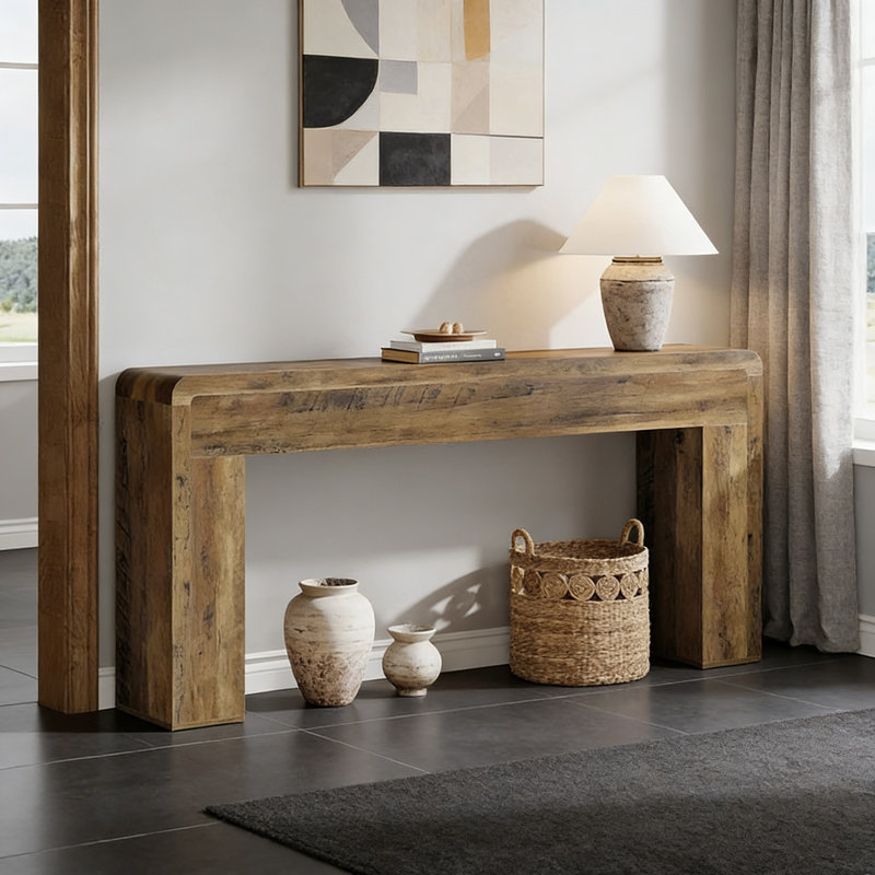 Raymond 70.9-Inch Country-Chic Wooden Console Table