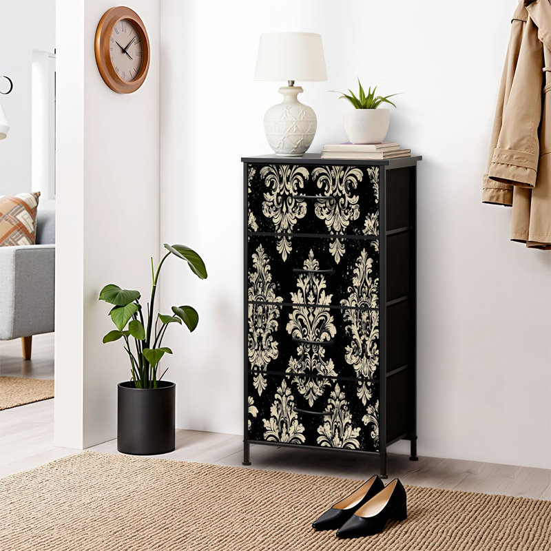Commode pour commode de chambre à coucher pour garde-robe de chambre moderne et élégante avec broderie abstraite grunge pour commodes et commodes