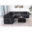 Canapé modulaire à la mode de 120 po avec cadre en fer et en chenille, noir, idéal pour le salon-1104390346