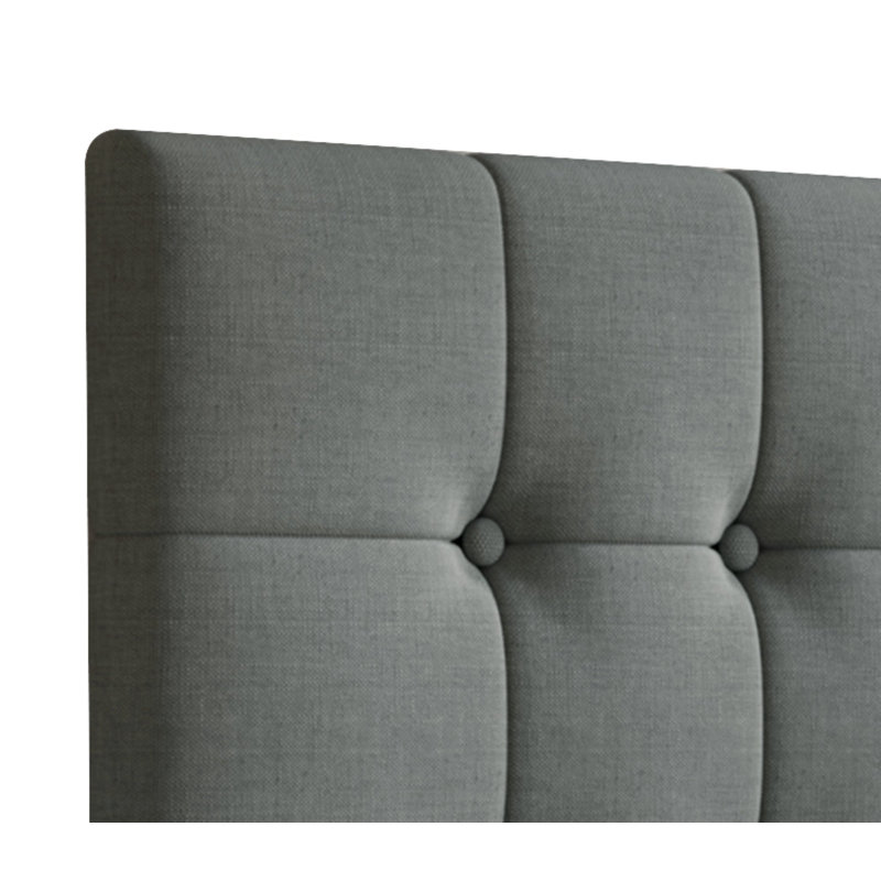 Tête de lit tapissier Jadeen, Gris clair, Grand
