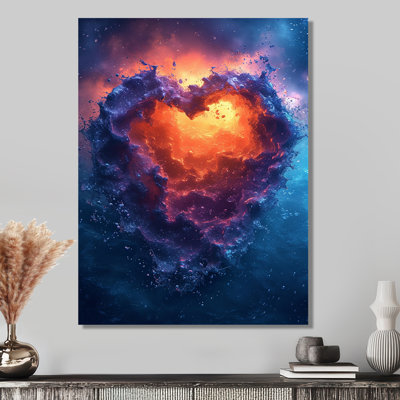 «Vibrant Heart Sunset In The Sky», reproduction d'art abstrait