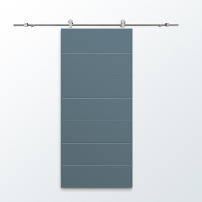 96'' Hollow Paneled Painted without Installation Hardware Kit Barn Door