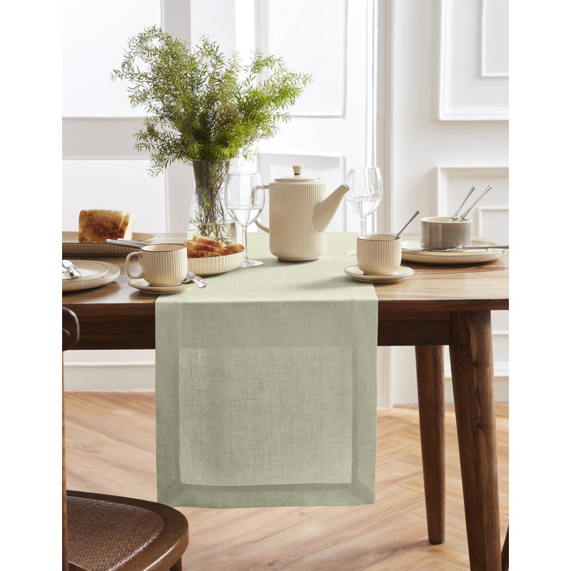 Sonoma - 100% Pure Linen Table Runner (Pre-Washed), 72" x 14", Sage