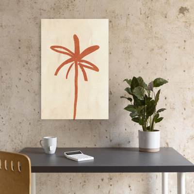 Palmier du désert minimaliste abstrait moderne, art mural minimaliste et moderne représentant un palmier, la nature et l'été