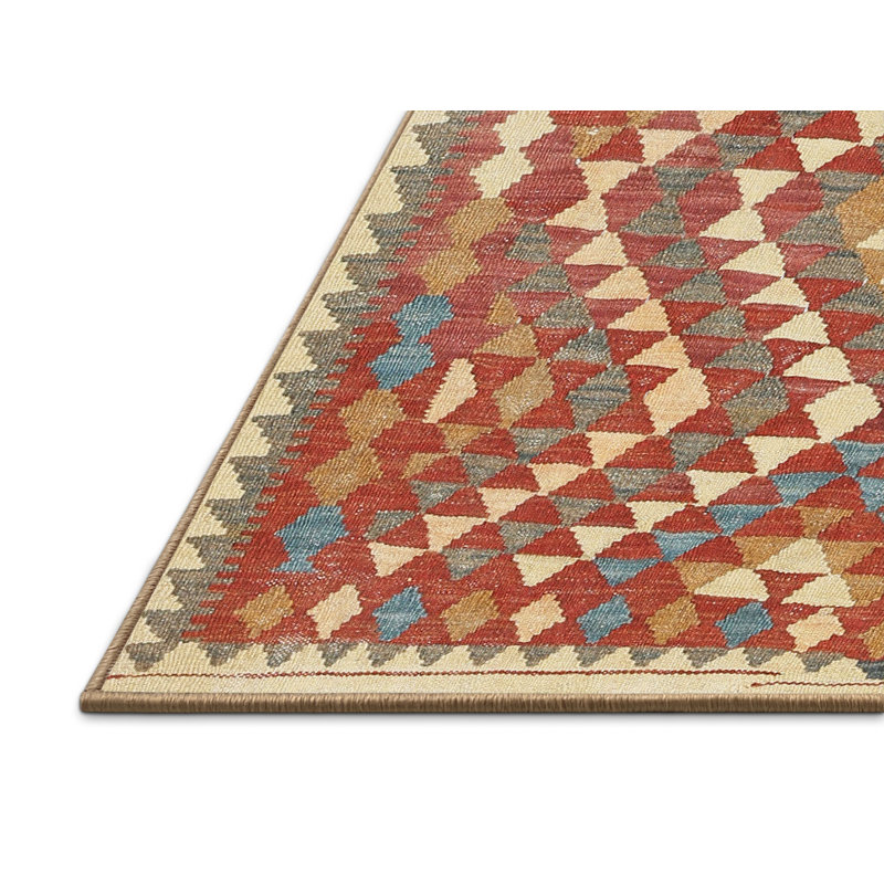Tapis crème / rouge Southwestern, Rectangle 5 pi x 8 pi