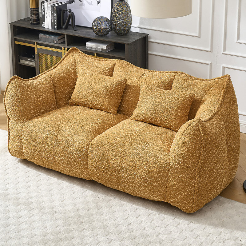 Le chenille jaune, un choix élégant et confortable pour votre famille de fauteuils inclinables carrés, fait de confort
