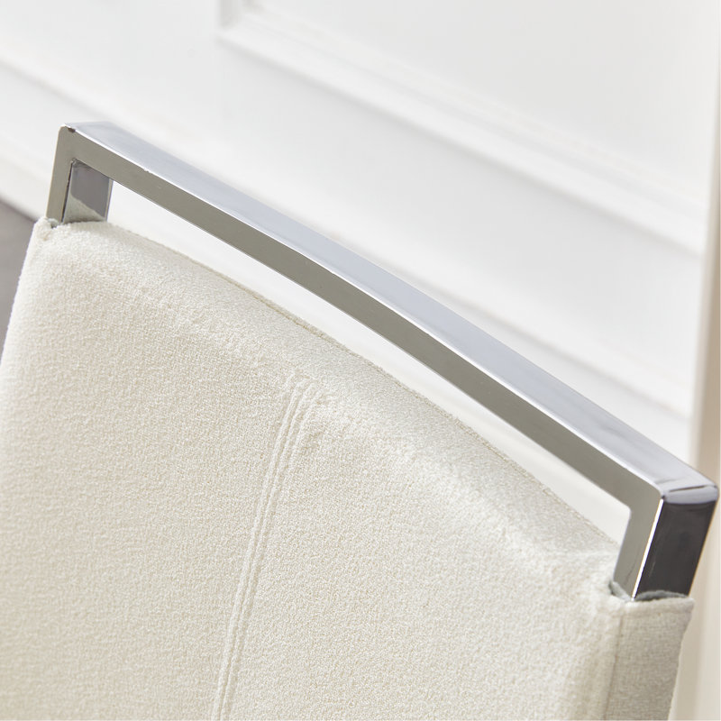 Deux chaises de salle à manger avec pieds en métal, chaise d'appoint pour la maison, 2, Crème, crème