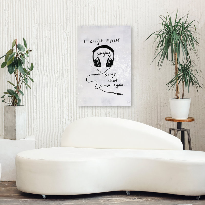 Turn It Up V - noir, gris, casque, art, H 36 po x l 24 po