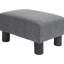 Tabouret gris anthracite, repose-pieds en tissu de lin, repose-pieds confortable avec rembourrage, petit tabouret de salon gris et élégant