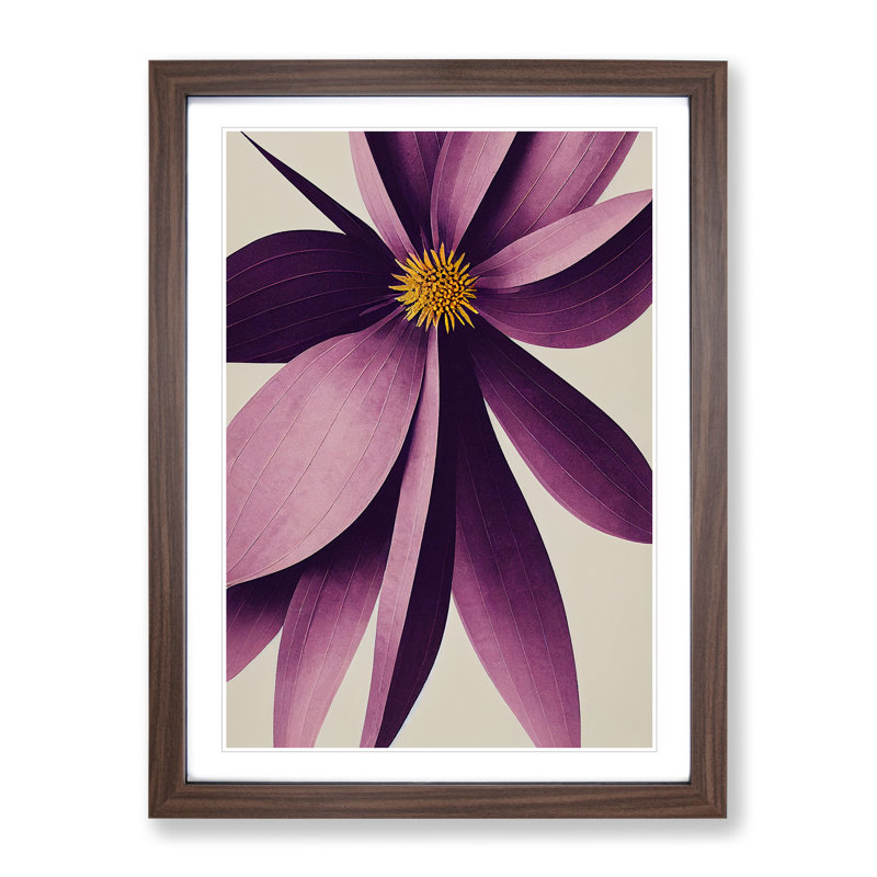 The Tranquil Flower - Framed Print, 64cm H x 46cm W x 2cm D, Walnut