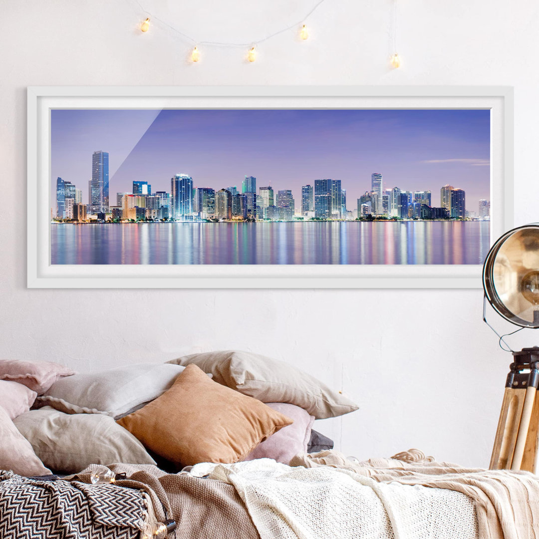 Bild mit Rahmen - Lila Miami Beach - Panorama-Landschaft - B