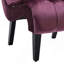 Fauteuil d'appoint sans accoudoirs en velours avec capitonnage et pieds en bois robustes