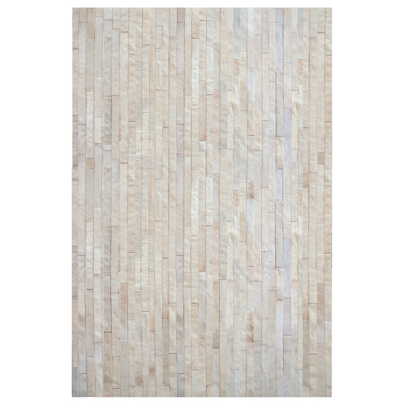 Poseidon Cowhide Striped Area Rug, Rectangle 8' x 10'