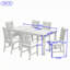 Ensemble de table de salle à manger extensible 7 pièces avec table rectangulaire et 6 chaises rembourrées à dossier en lattes-382192380