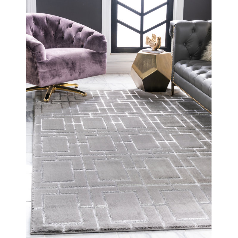Glam Grey Rug, Rectangle 61 x 91cm