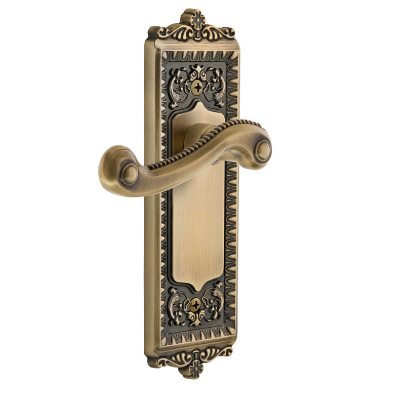 Assiette simple Grandeur Windsor avec levier Newport, Laiton rétro, Droitier