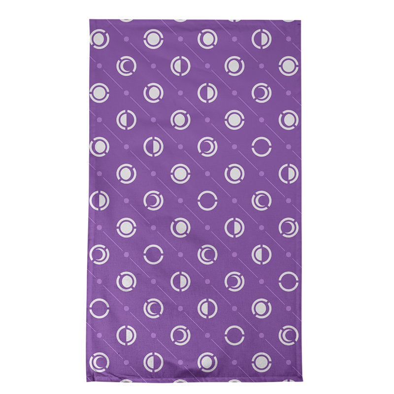 Torchon Moon phases, Mauve / blanc / orchidée, Croisé en coton