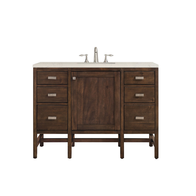 Addison 48'' W Single Vanity, Charcoal Soapstone, Mid-Century Acacia, 8" Widespread