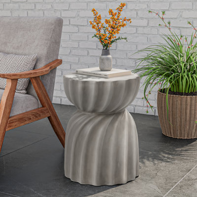Canham Round Concrete Outdoor Side Table
