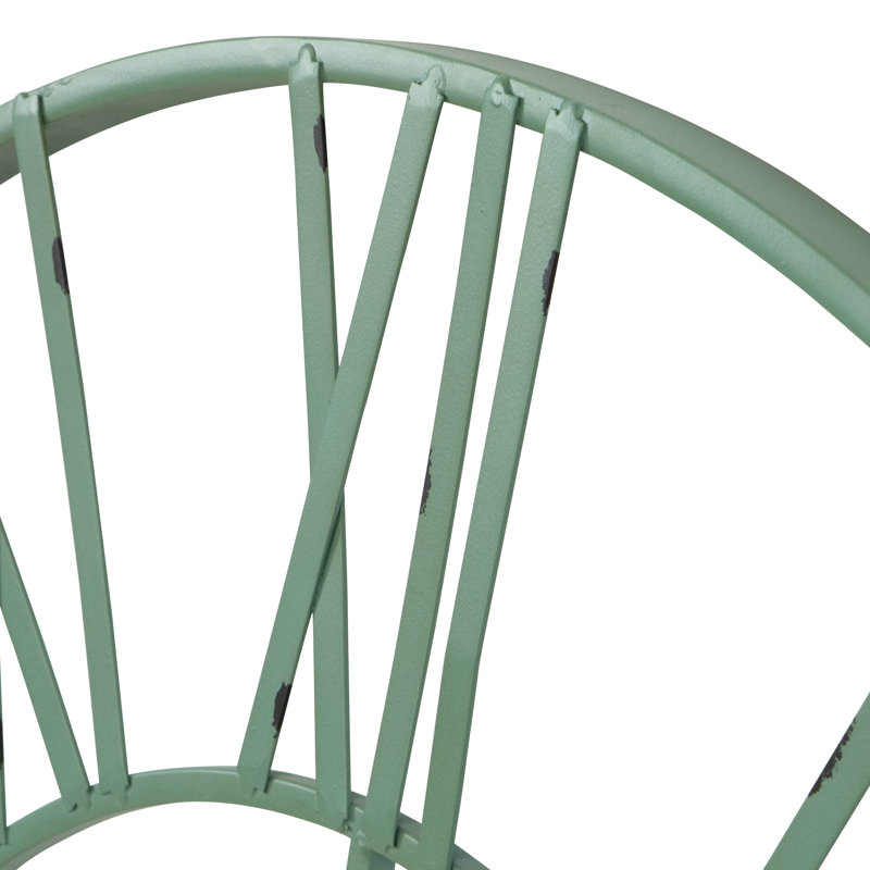 Solange Round Metal Farmhouse Wall Clock, Medium, Distressed Gray