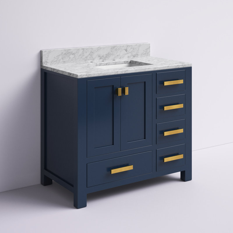 Ensemble de meuble-lavabo simple 36 po Steve, Bleu monarque