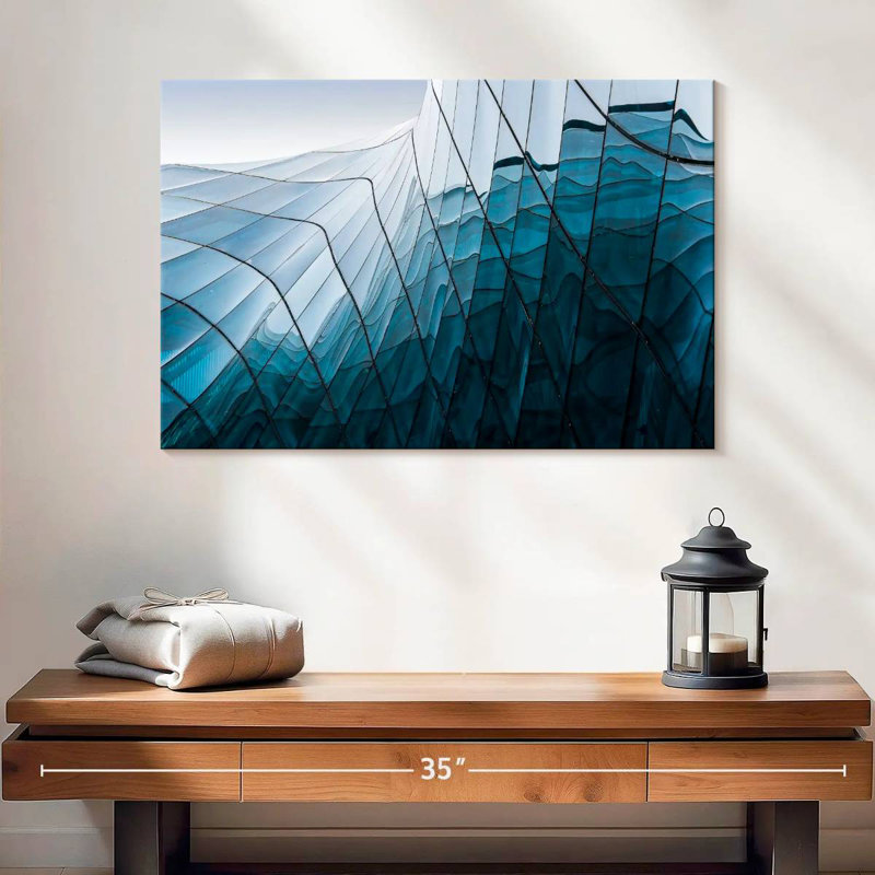 Structure en verre Lilie Blue, H 16 po x l 24 po