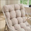 Chaise berçante d'extérieur, coussin confortable, avec coussin épais et doux, pour le salon, la chambre à coucher, la salle de lecture, structure beige avec coussin beige