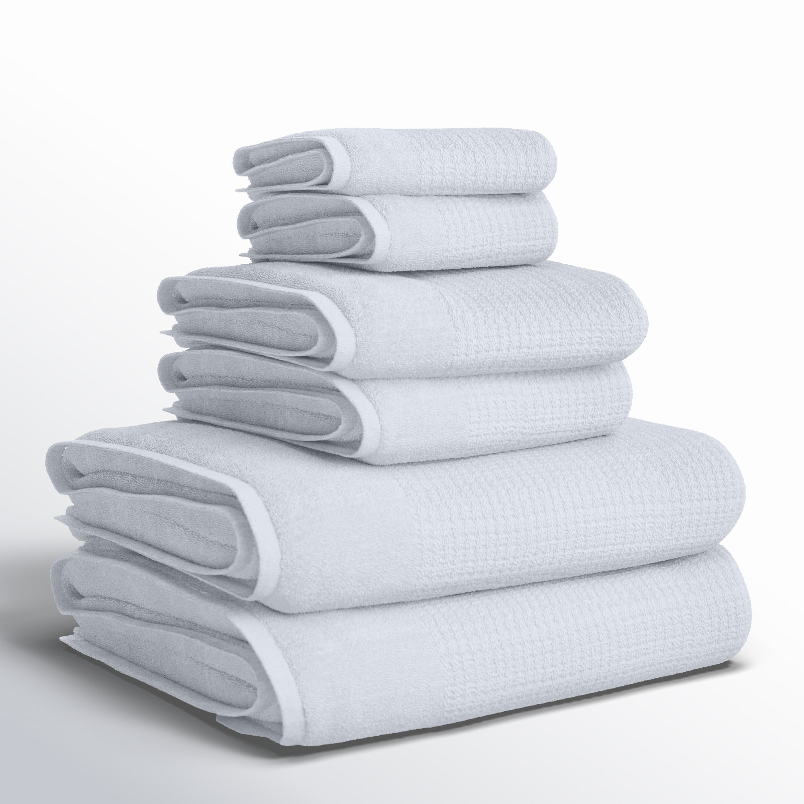 Earline 6-Piece Turkish Cotton Towel Set, White