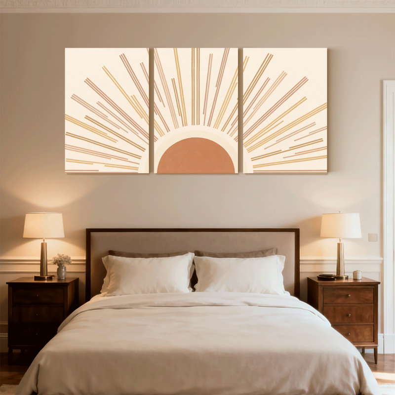 Ensemble de 3 reproductions d'art sur toile, H 30 po x l 60 po