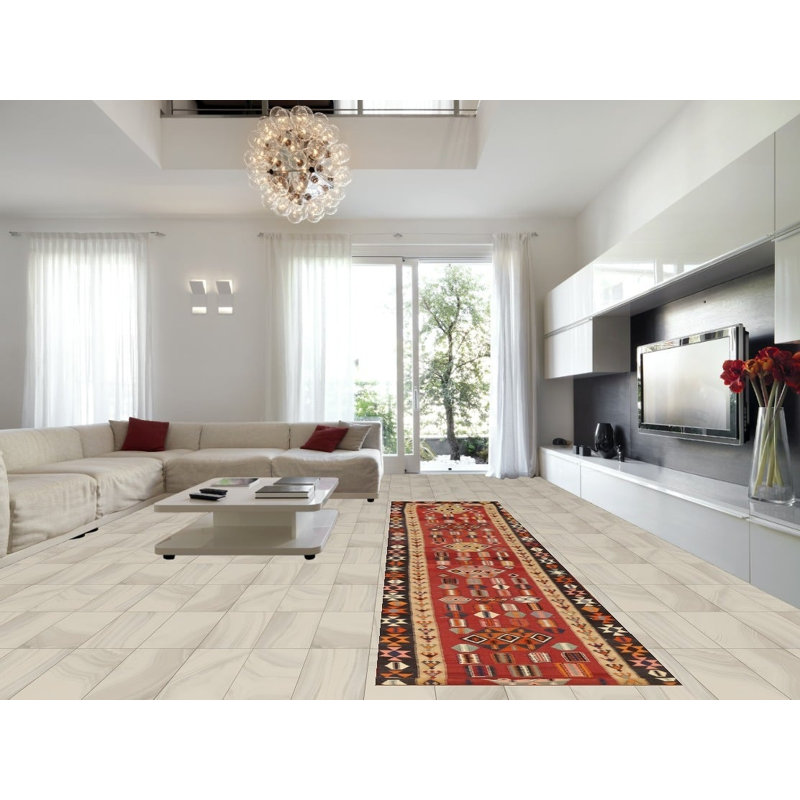 Tapis de couloir traditionnel à motif de légumes 4 x 19