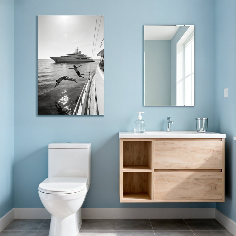 «Abstract Sunlit Yacht J Jump Ocean Adventure», reproduction sur toile
