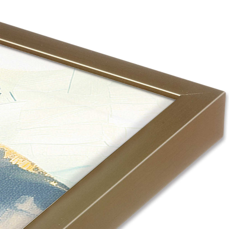 «Positano Beachfront Idyll», impression encadrée sur papier par Azure Artisanal Studio, Or brossé