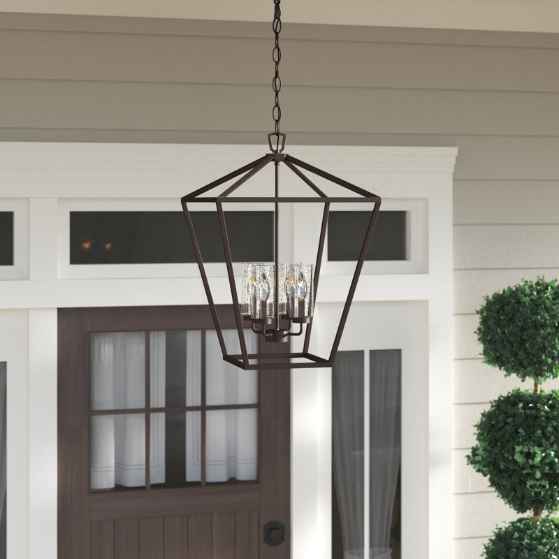 Alford Place 4 - Light 24.5'' H Outdoor Pendant, Bronze huilé, 100 watts